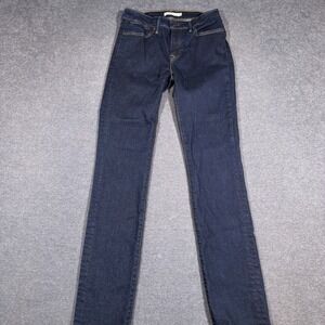 Levi's 712 Slim Jeans Women 28 Dark Wash Denim Premium Mid Rise Stretch Boho Mom
